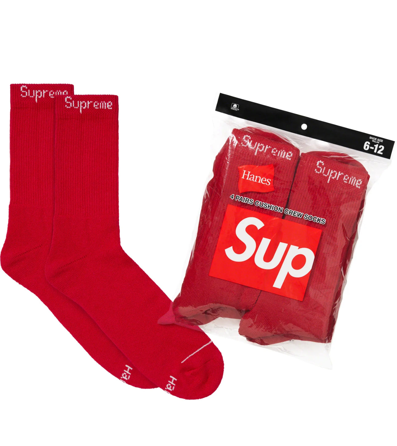 Calcetines deportivos Supreme x Hanes (paquete de 4)