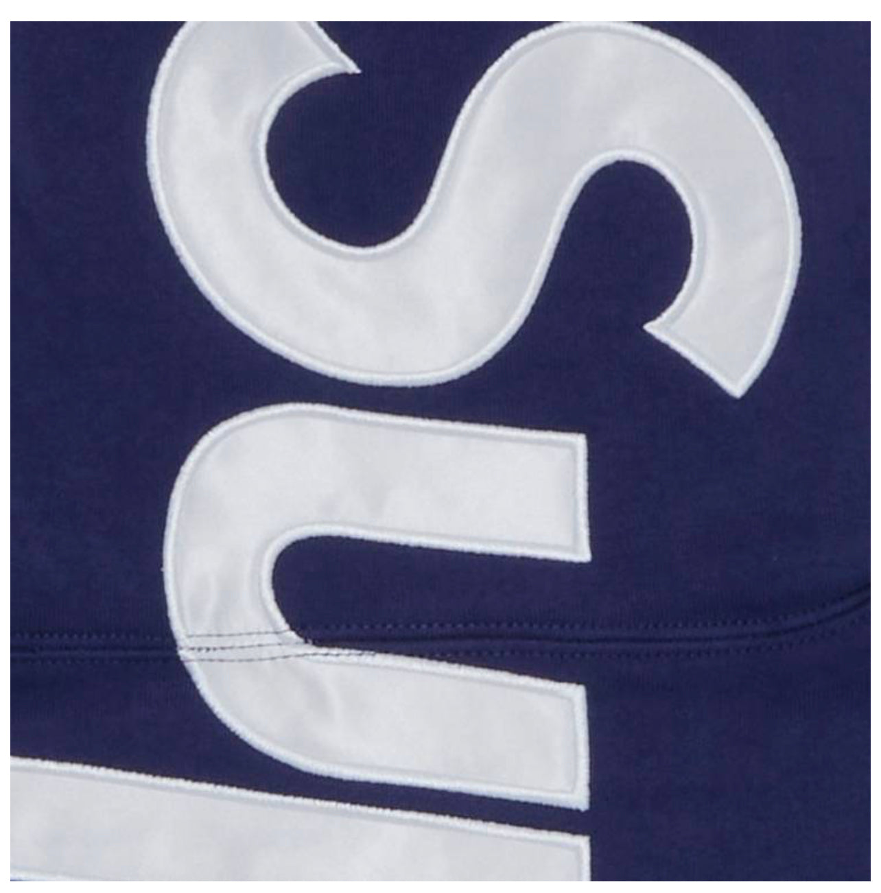 Supreme Satin Appliqué Hooded Sweatshirt (Blue)